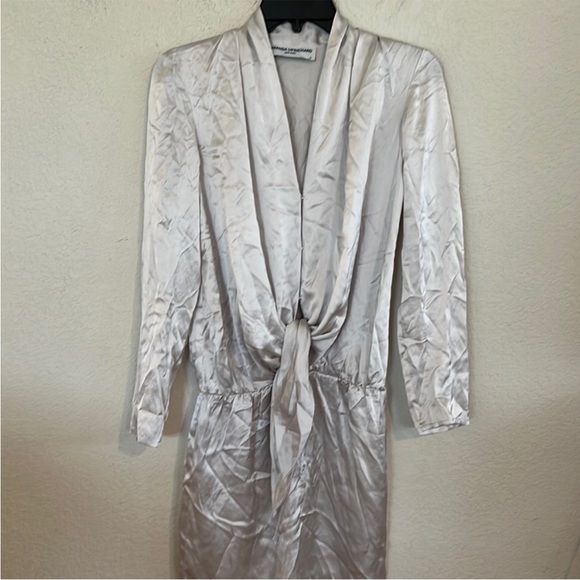 Amanda Uprichard Laurie Mini Dress Ceramic White Silk - Picture 2 of 6